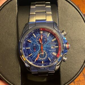 Citizen - Marvel Spider-Man Blue and Silver Men's Chronograph Watch